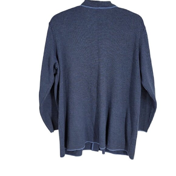 Nordstrom E Wear 1X striped heavy thick Cardigan grandpa sweater wool blend twee - Picture 3 of 3